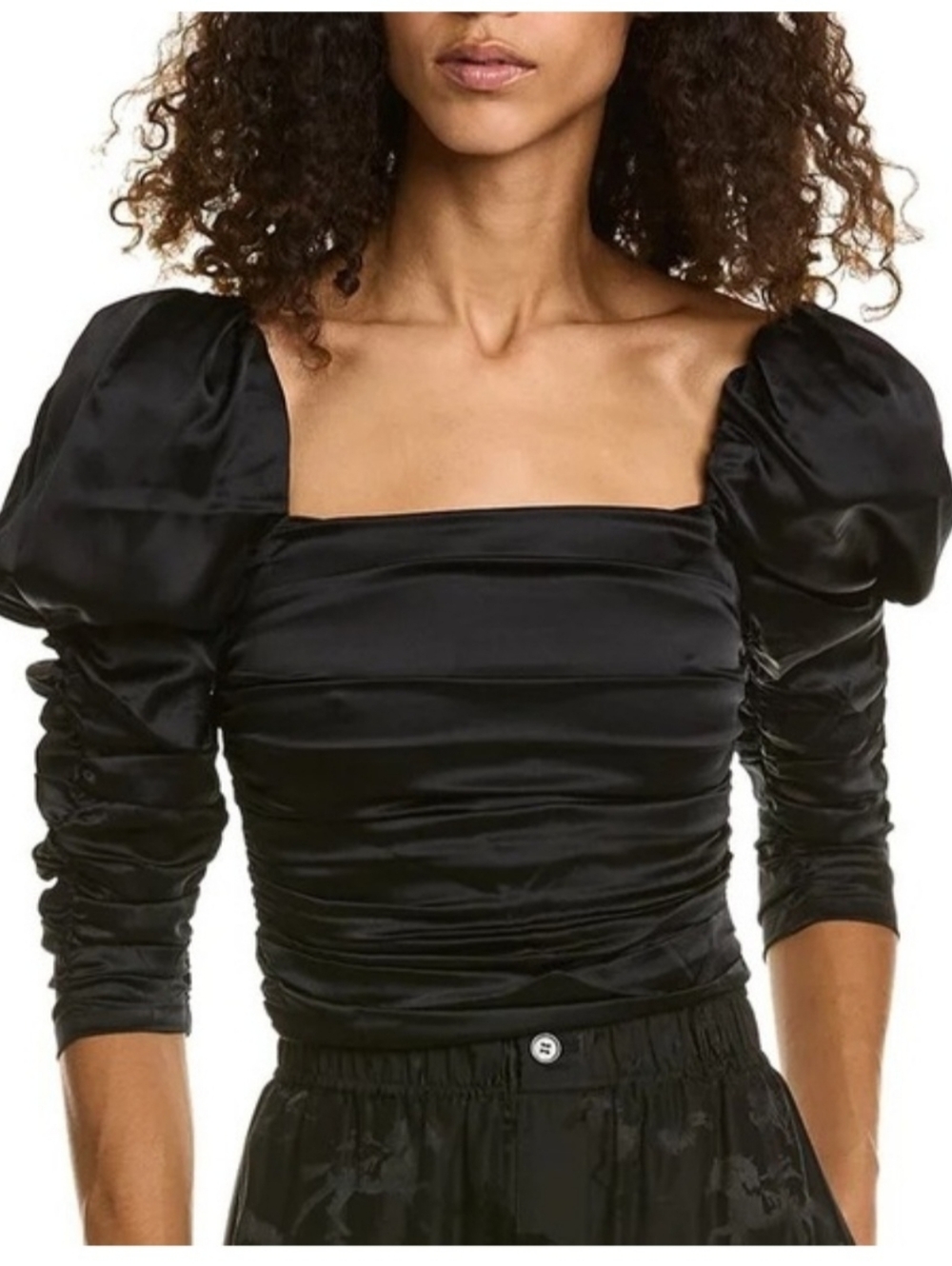 Alice + Olivia Katrice ruched puff-sleeve top size 0 $495 - Picture 5 of 16